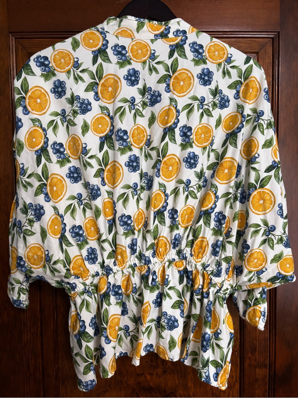 Anthropologie Maeve Short-Sleeve Ruched Peplum Blouse - Picture 7 of 8